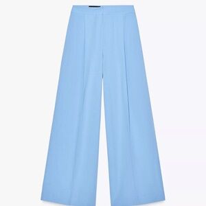 Zara Sky Blue Wide-Leg Pants